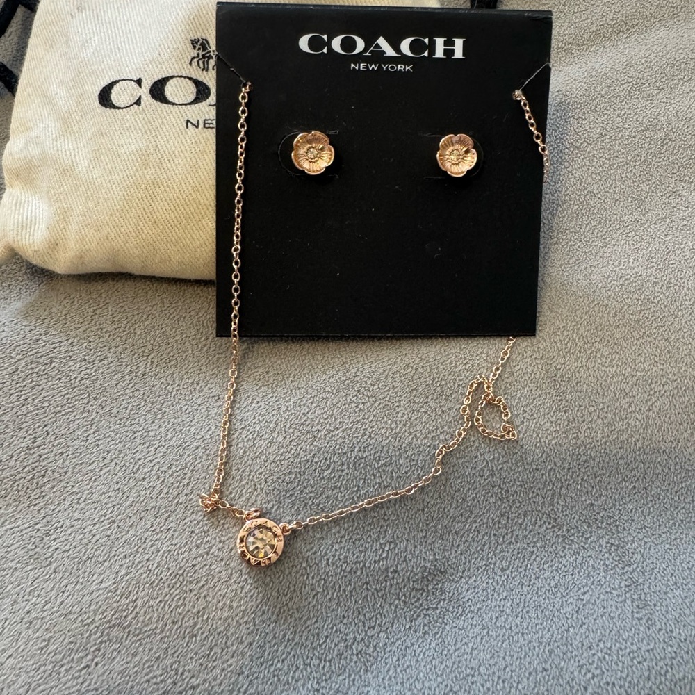 Coach Rose Gold Earrings Elegant Design